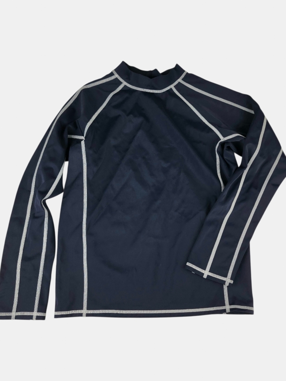 Lands' End Navy Kids' Long-Sleeve Rashguard with Light Stitching